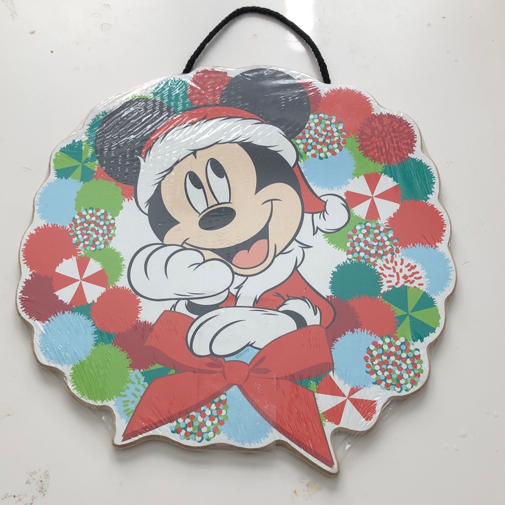 🥧 Disney Holiday Mickey Wreath Sign Nwt
